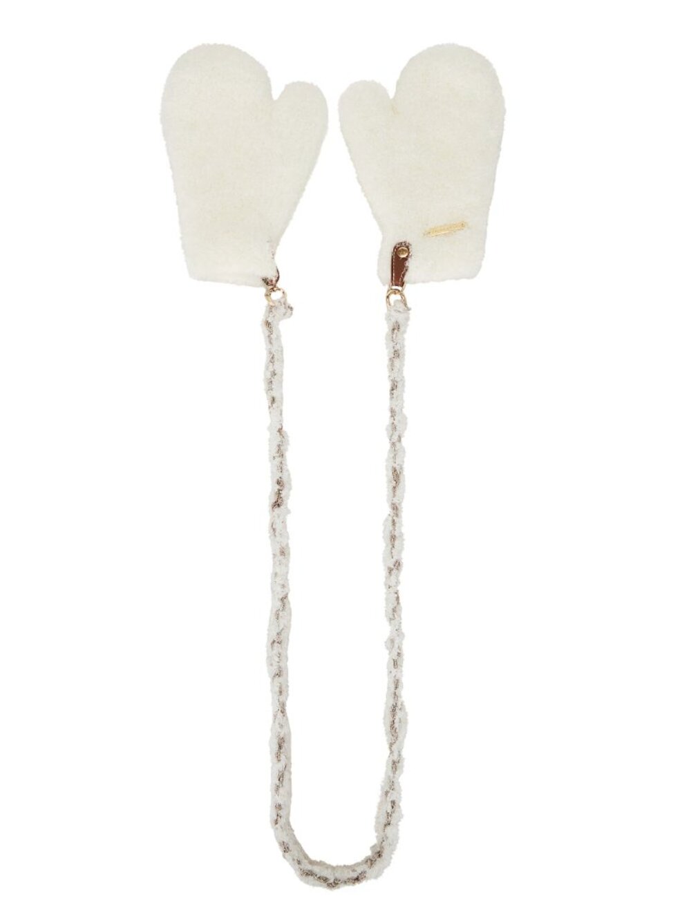 NEW My Beachy Side Talia Gloves in Coconut Cream White Furry Fur Mittens Mits